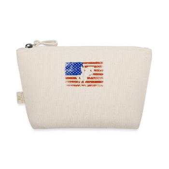 USA Flagge Cowboy Roping Amerikanisches Pferd Reit - Bio-Täschchen - Natur - Vorne
