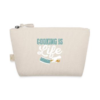 Cooking Is Life Awesome Vintage T-Shirt Present - Organic Pouch - nature - Front