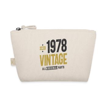 Seit 1978 Vintage Original Parts - 44. Geburtstag - Bio-Täschchen - Natur - Vorne