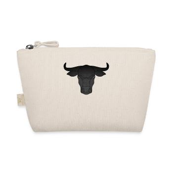 Farmer Beef Animal Head Motif Print with Bull - Organic Pouch - nature - Front