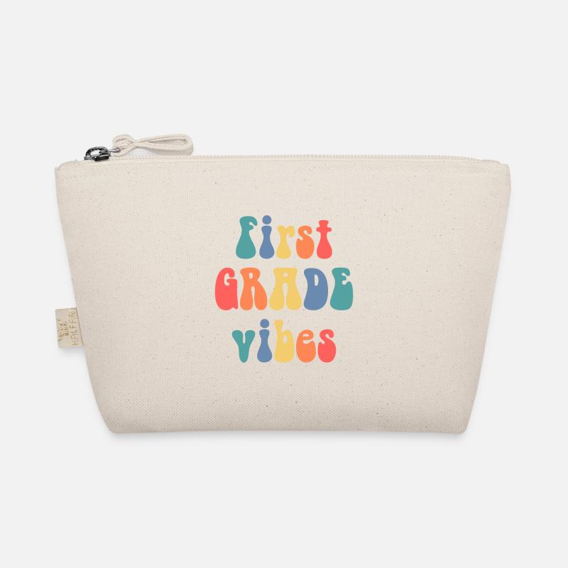 First grade vibes school graphic design Organic Pouch