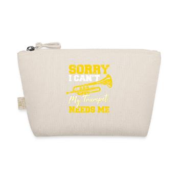 I Can't My Trumpet Needs Me Funny Trumpet Player J - Organic Pouch - nature - Front