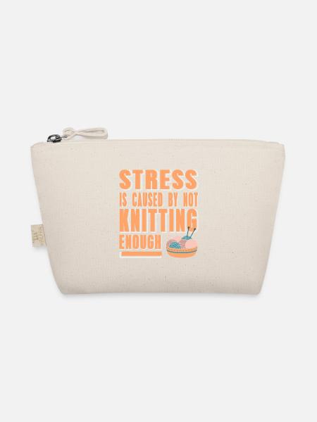Stress Is Cause By Not Knitting Enough Funny - Bio-Täschchen - Natur