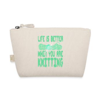 Life Is Better When You Are Knitting Vintage - Organic Pouch - nature - Front