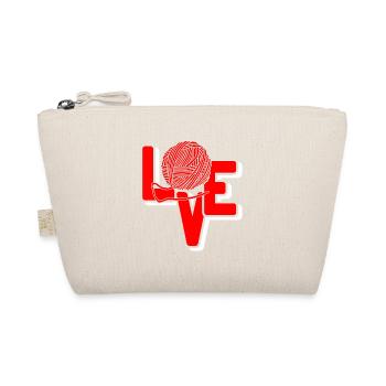 LOVE Awesome Knitting Designs T-Shirt Present Gift - Organic Pouch - nature - Front