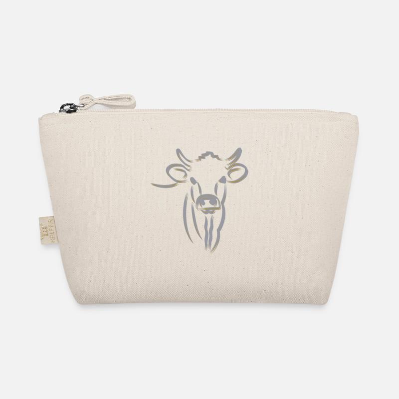 SILVER COW SILHOUETTE, MINIMAL Organic Pouch