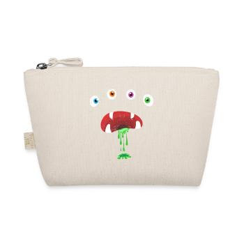 Halloween Monster Face Costume Cute Toddler - Organic Pouch - nature - Front