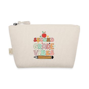Second Grade Vibes 2nd Grade Retro Back To School - Organic Pouch - nature - Front