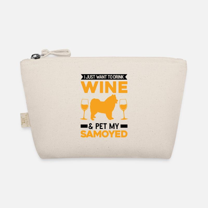 Samoyed and Wine Sled Dog Samoyeds Organic Pouch