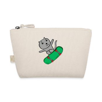 Cat Russian Blue en tant que patineur avec skateboard - Trousse biologique - nature - Devant