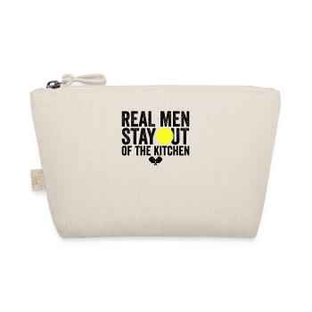 Real Men Stay Out Funny Pickleball Paddleball Play - Organic Pouch - nature - Front