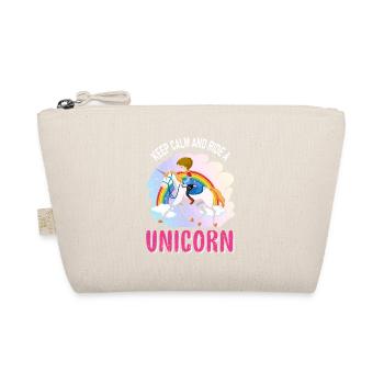 Stay calm and ride a unicorn unicorn - Organic Pouch - nature - Front