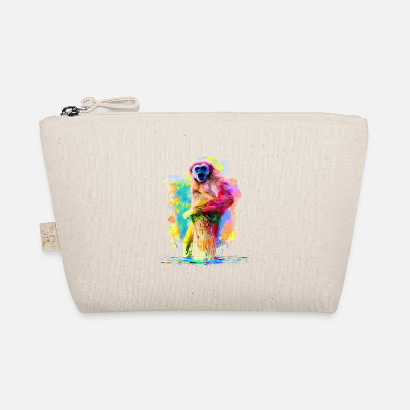 Gibbon Monkey Trunk Watercolor Gift Gift Idea Organic Pouch