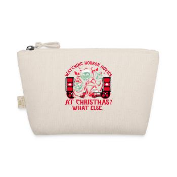 Watching Horror Movies At Christmas What Else - Organic Pouch - nature - Front