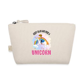 Stay calm and ride a unicorn unicorn - Organic Pouch - nature - Front