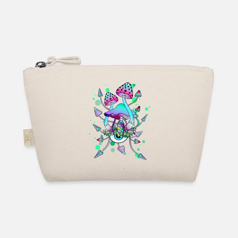 Magic Mushrooms Neon Psychedelic Shrooms Organic Pouch