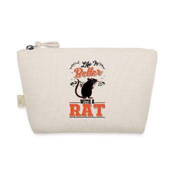 Life is better with a Rat House Rat Gift Rat - Organic Pouch - nature - Front