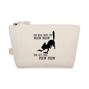 Funny cat saying cat with pistol children's putty - Organic Pouch - nature - Front