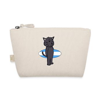 Surfboard Katze Bombay Surfen Geschenk - Bio-Täschchen - Natur - Vorne