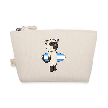 Surfboard Katze Siamkatze Surfen Geschenk - Bio-Täschchen - Natur - Vorne