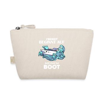 Motorboot Kapitän Boot Boote Seefahrt Geschenk - Bio-Täschchen - Natur - Vorne