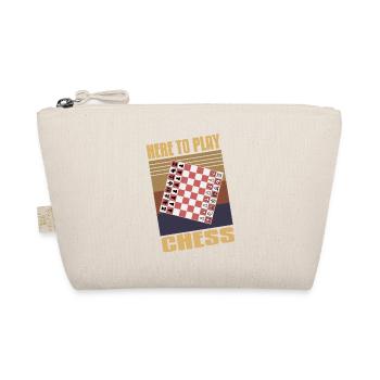 Here To Play Chess Retro Vintage Design T-Shirt - Organic Pouch - nature - Front