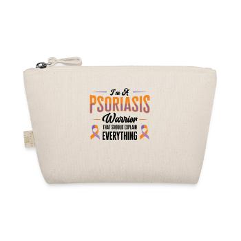 Psoriasis Warrior Lavender Orange Ribbon Awareness - Organic Pouch - nature - Front