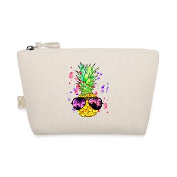 Bunte Ananas Kunst - Bio-Täschchen - Natur - Vorne