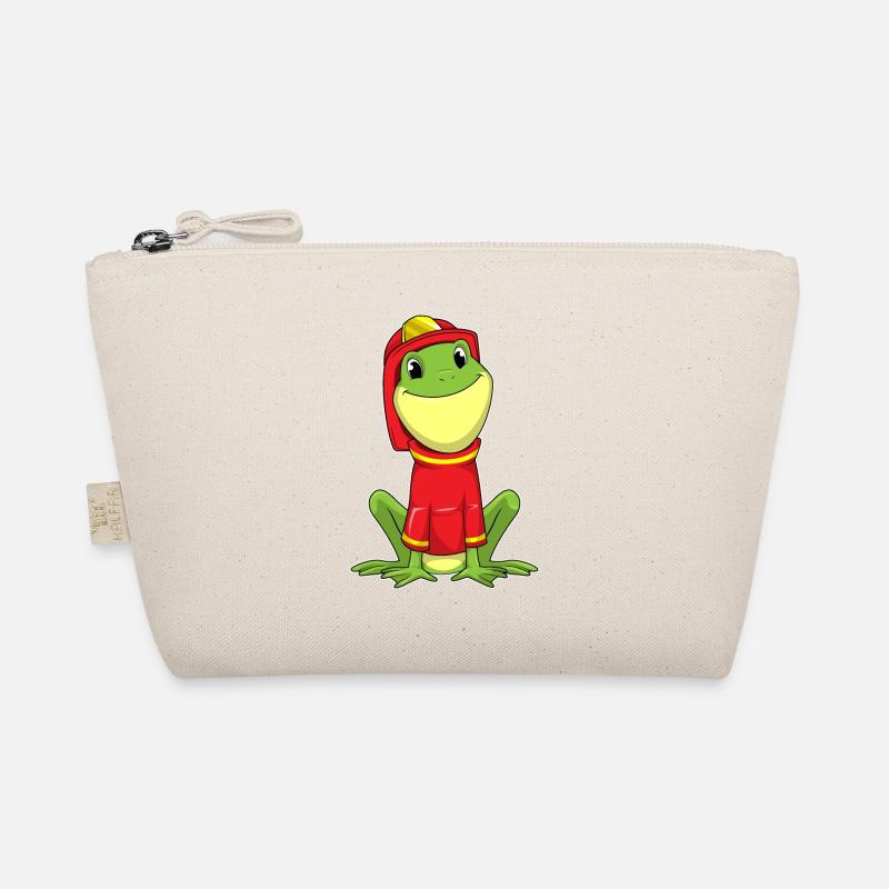 Frosch als Feuerwehrmann mit Helm Bio-Täschchen