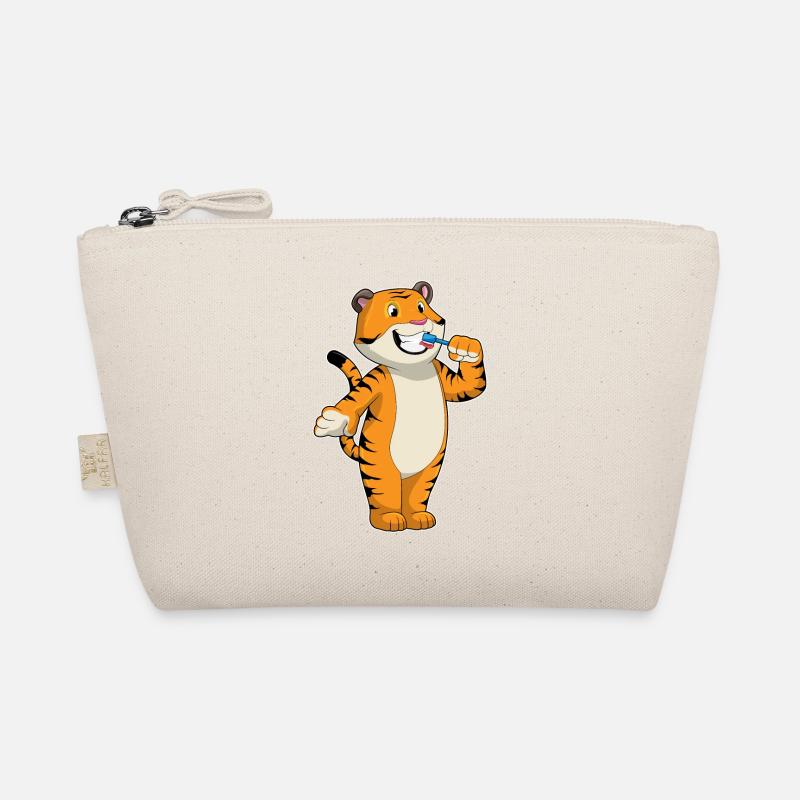 Tiger with toothbrush Organic Pouch