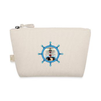 Maritime Steering Wheel Lighthouse Coast North Sea Ahoy - Organic Pouch - nature - Front