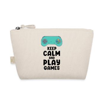 Keep Calm And Play Games Cool Controller Present - Organic Pouch - nature - Front