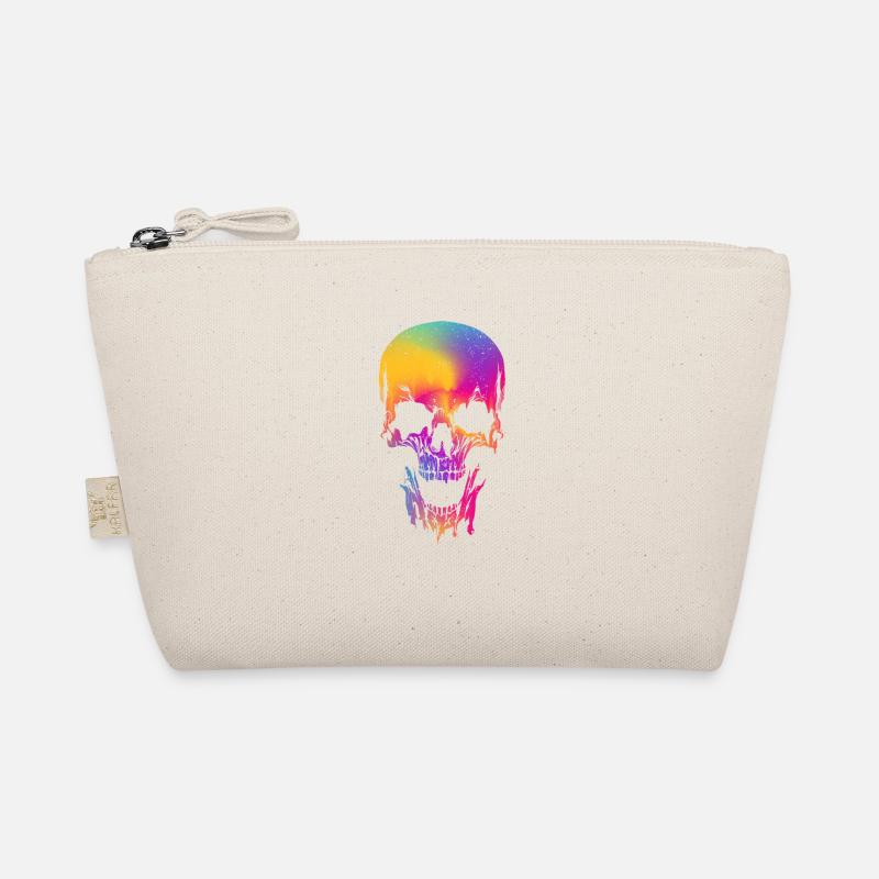 Colorful Skull Halloween Skeleton Rainbow Organic Pouch