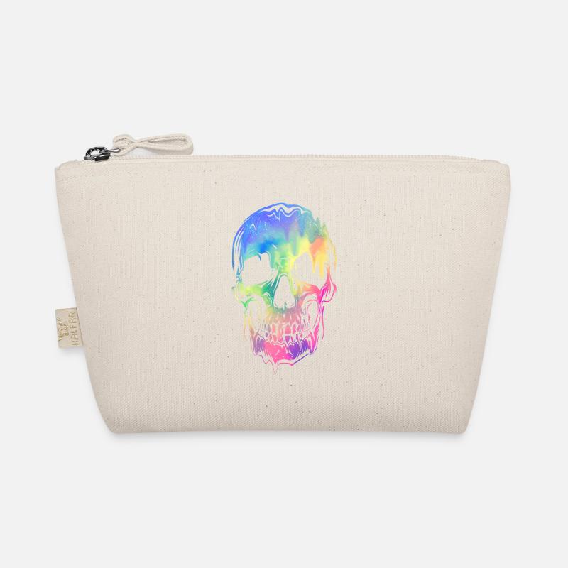 Crâne coloré Halloween Squelette Arc-en-ciel Trousse biologique