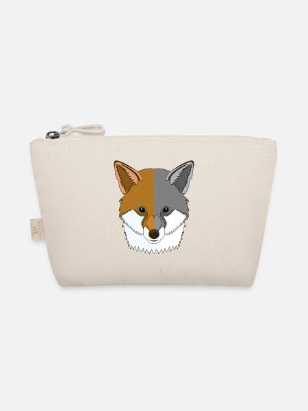 Waldtier wildes Tier Motiv mit Fuchs Design - Bio-Täschchen - Natur - Vorne