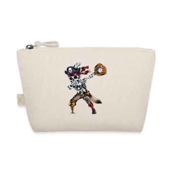 Halloween Baseball Glove Skeleton Pirate Dab - Organic Pouch - nature - Front