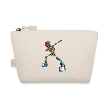 Skeleton with Cap Hat Baseball Hat Funny Halloween - Organic Pouch - nature - Front