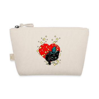 Magisch Valentin Valentinstag Liebe Zaubern Kater - Bio-Täschchen - Natur - Vorne