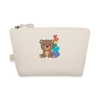 Regenbogen Herzen Pride LGBTQ süße tiere Bär - Bio-Täschchen - Natur - Vorne