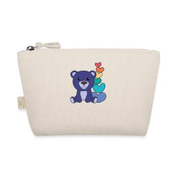 Regenbogen Herzen Pride LGBTQ süße tiere Bär - Bio-Täschchen - Natur - Vorne
