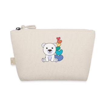 Rainbow Hearts Pride LGBTQ Cute Animals Polar Bear - Organic Pouch - nature - Front