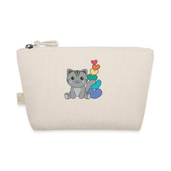 Regenbogen Herzen Pride LGBTQ süße tiere Katze - Bio-Täschchen - Natur - Vorne