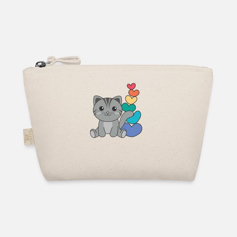 Rainbow Hearts Pride LGBTQ animaux mignons chat Trousse biologique