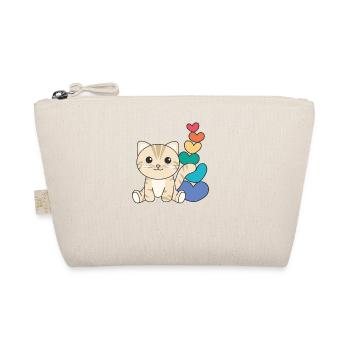 Regenbogen Herzen Pride LGBTQ süße tiere Katze - Bio-Täschchen - Natur - Vorne
