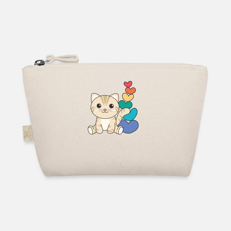 Rainbow Hearts Pride LGBTQ animaux mignons chat Trousse biologique