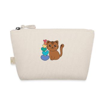 Regenbogen Herzen Pride LGBTQ süße tiere Katze - Bio-Täschchen - Natur - Vorne