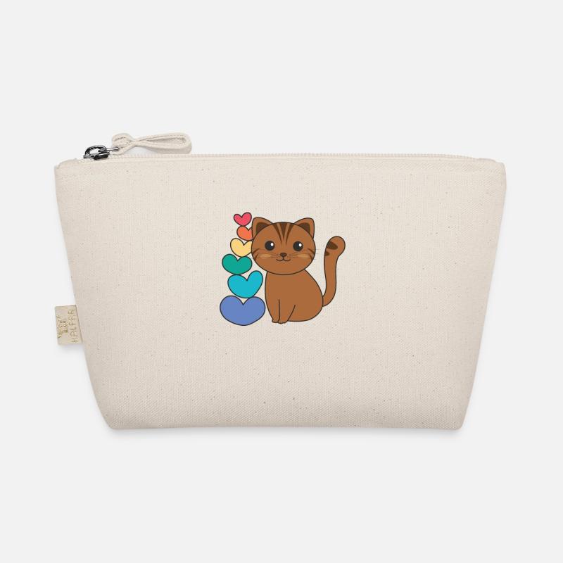 Rainbow Hearts Pride LGBTQ animaux mignons chat Trousse biologique