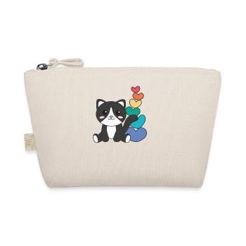 Regenbogen Herzen Pride LGBTQ süße tiere Katze - Bio-Täschchen - Natur - Vorne