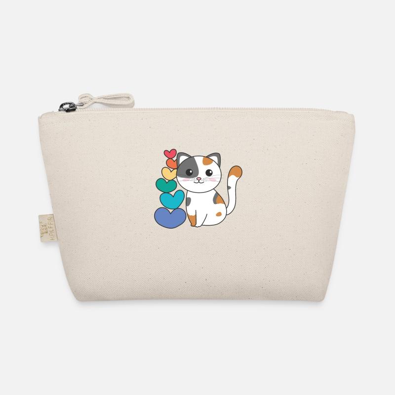 Rainbow Hearts Pride LGBTQ animaux mignons chat Trousse biologique