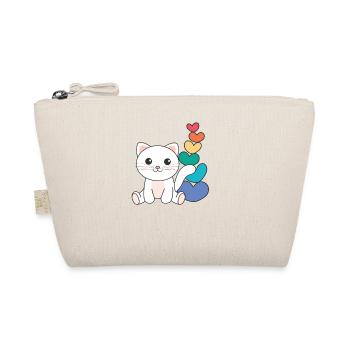 Regenbogen Herzen Pride LGBTQ süße tiere Katze - Bio-Täschchen - Natur - Vorne